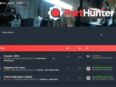 Join the discussion on the Part Hunter Forum! – November 2018